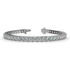 Custom sterling silver semi mount tennis bracelet setting with round stones, stainless steel tongue for durability.