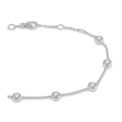 Custom sterling silver semi mount bracelet with 4mm stone settings, stainless steel tongue, made to order.