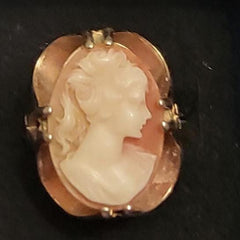 Custom sterling silver ring setting featuring an oval cameo, art deco style, ideal for personalizing your gemstone.