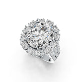 Custom Sterling Silver Semi Mount Ring Setting Oval 14X12mm Split Shank Halo