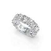 Sterling Silver Semi Mount Ring Setting Emerald OCT 2x4mm Eternity Band