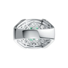 Sterling Silver Lab Grow Thermal Emerald Men's Singnet Ring Halo Design