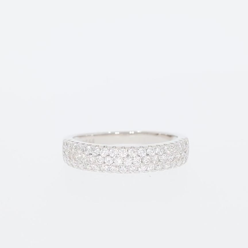 Elegant white diamond sterling silver ring with sparkling accents, perfect for special occasions or as an engagement ring.