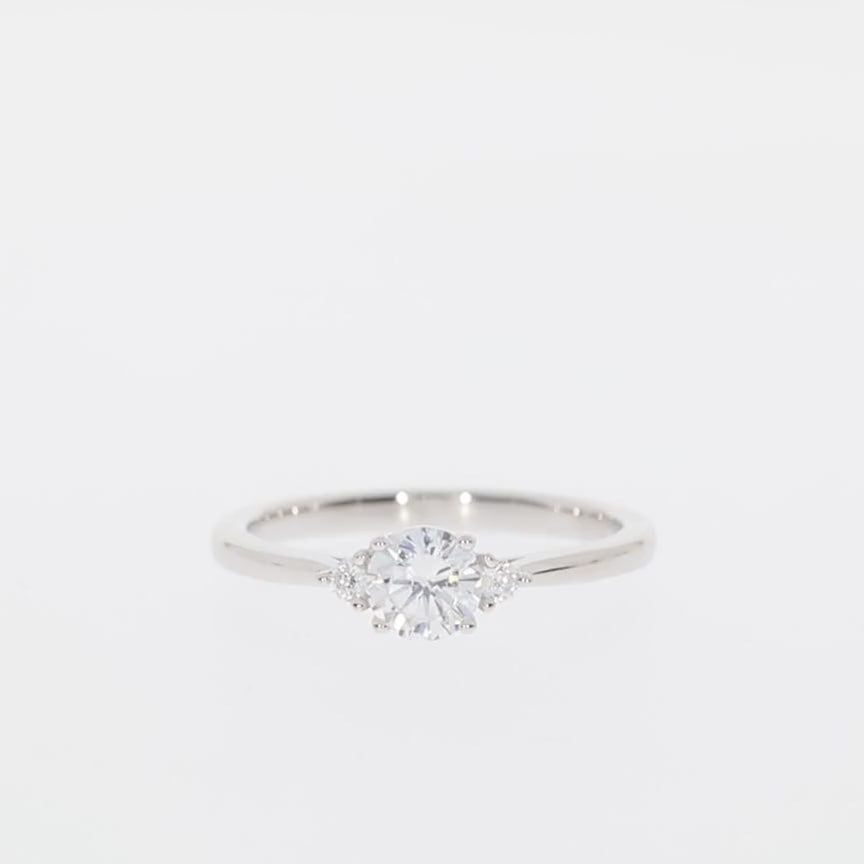 White Moissanite Sterling Silver Ring with Accent