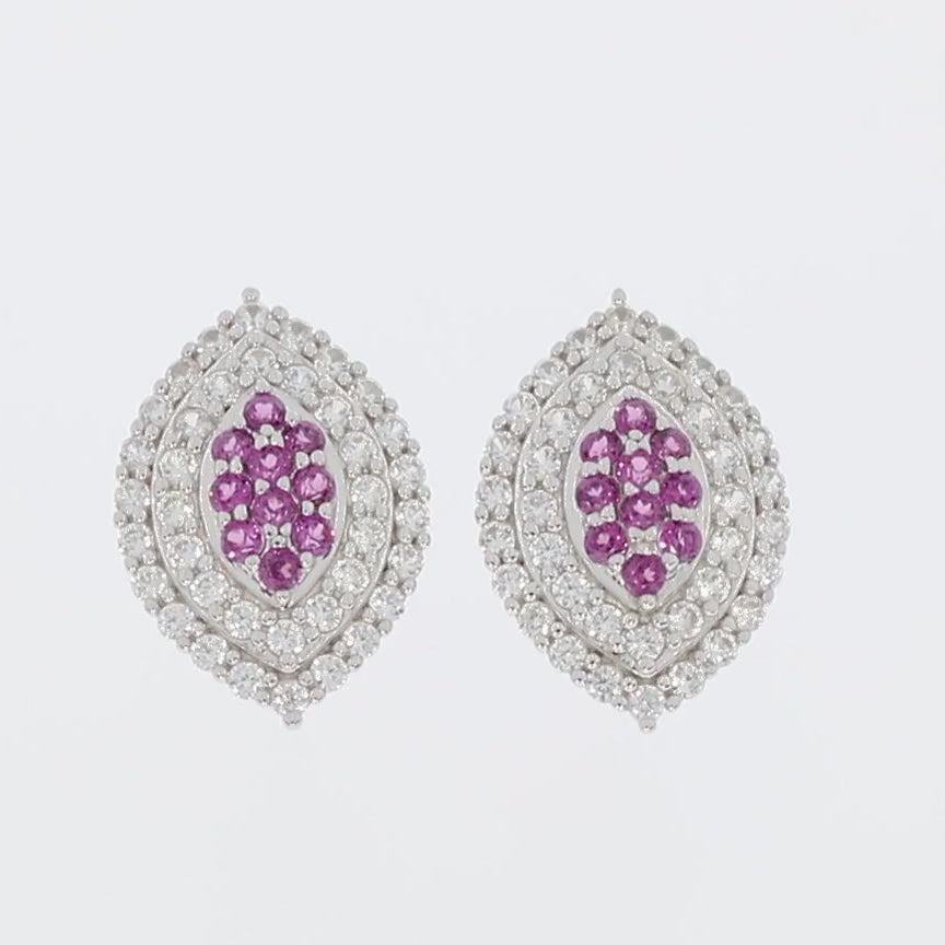 Round Yellow Moissanite Sterling Silver Earrings with Accent