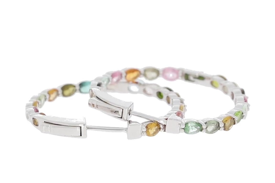 Oval Blue Sapphire Sterling Silver Earrings with Accent