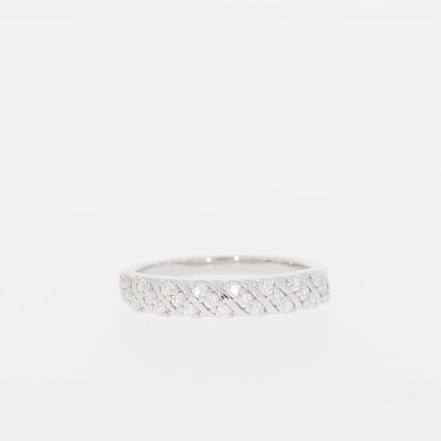 White Diamond Sterling Silver Ring with Accent