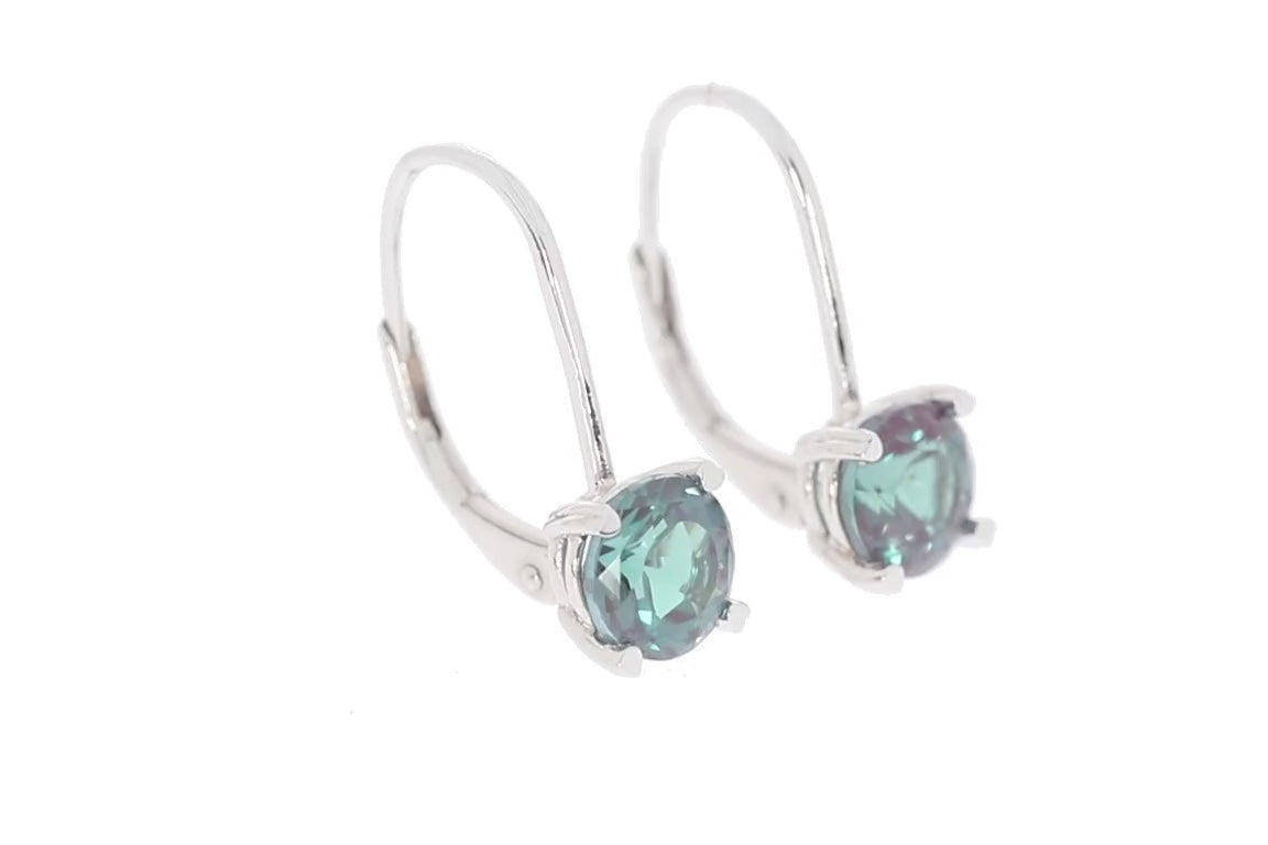 Round Mystic Topaz Sterling Silver Earrings with Accent