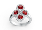 Elegant Infinity Cluster Birthstone Ring – 12 Gemstone Variants, Micro-Pavé Halo Design, Premium Statement Jewelry PJC2970R