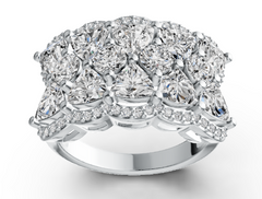 Elegant Floral Halo Birthstone Ring – Cushion-Cut Center Stone with Marquise Petal Accents, 12 Gemstone Variants, Luxury Statement Jewelry PJC4360R
