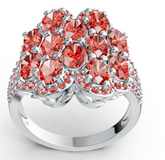 Elegant Multi-Row Pavé Cluster Ring – Layered Sparkling Statement Band, Luxury Women’s Jewelry PJC2998R