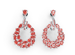 Elegant Pavé Wreath Dangle Earrings – Twisted Loop Accent, Sparkling Crystal Statement Jewelry PJC6744E