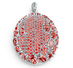 Elegant Oval Pavé Birthstone Pendant – Luxury Micro-Pavé Center with Gemstone Halo, 12 Variant Options, Premium Sparkling Jewelry PJC0550P