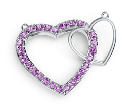 Elegant Double Heart Pavé Pendant – Interlocking Hearts Necklace Charm, Sparkling Statement Jewelry PJC20621P
