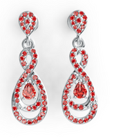 Elegant Infinity Teardrop Pavé Earrings – Sparkling Dangle Design with Teardrop Center Stone, Luxury Statement Jewelry PJC7725E