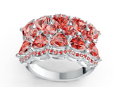 Elegant Floral Halo Birthstone Ring – Cushion-Cut Center Stone with Marquise Petal Accents, 12 Gemstone Variants, Luxury Statement Jewelry PJC4360R