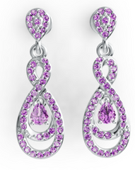 Elegant Infinity Teardrop Pavé Earrings – Sparkling Dangle Design with Teardrop Center Stone, Luxury Statement Jewelry PJC7725E