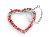 Elegant Double Heart Pavé Pendant – Interlocking Hearts Necklace Charm, Sparkling Statement Jewelry PJC20621P