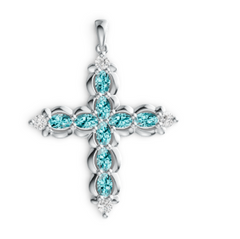 Elegant Crystal Cross Pendant Necklace – Micro-Pavé Halo Design, Premium Sparkling Religious Jewelry PJC4708P