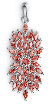 Elegant Marquise Cluster Sunburst Pendant – Sparkling Statement Necklace Charm, Luxury Pavé Jewelry PJC6052P