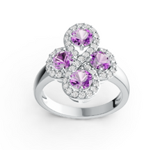 Elegant Infinity Cluster Birthstone Ring – 12 Gemstone Variants, Micro-Pavé Halo Design, Premium Statement Jewelry PJC2970R