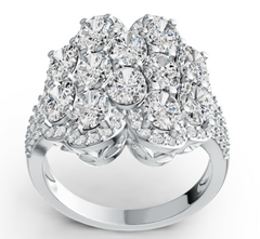 Elegant Multi-Row Pavé Cluster Ring – Layered Sparkling Statement Band, Luxury Women’s Jewelry PJC2998R