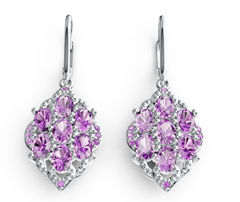 Elegant Teardrop Halo Birthstone Earrings – Marquise Gemstone Fan Design with Micro-Pavé Center, 12 Gemstone Variants PJC36803E