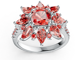 Elegant Floral Halo Birthstone Ring – Cushion-Cut Center Stone with Marquise Petal Accents, 12 Gemstone Variants, Luxury Statement Jewelry PJC36787R