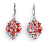 Elegant Teardrop Halo Birthstone Earrings – Marquise Gemstone Fan Design with Micro-Pavé Center, 12 Gemstone Variants PJC36803E