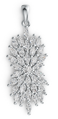 Elegant Marquise Cluster Sunburst Pendant – Sparkling Statement Necklace Charm, Luxury Pavé Jewelry PJC6052P