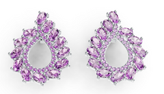 Elegant Teardrop Halo Birthstone Earrings – Marquise Gemstone Fan Design with Micro-Pavé Center, 12 Gemstone Variants PJC36803E