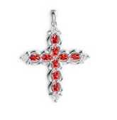 Elegant Crystal Cross Pendant Necklace – Micro-Pavé Halo Design, Premium Sparkling Religious Jewelry PJC4708P