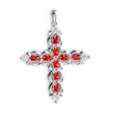 Elegant Crystal Cross Pendant Necklace – Micro-Pavé Halo Design, Premium Sparkling Religious Jewelry PJC4708P