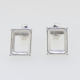 Sterling silver semi mount earring settings for Oct 10x8mm studs, ideal for custom gemstone installation.