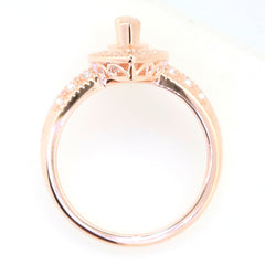 Art Deco Sterling Silver Semi Mount Ring Setting Marquise MQ 10x5mm