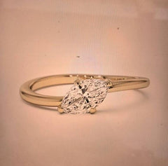 Sterling Silver Semi Mount Ring Setting Marquise MQ 5.15x10.23x3.20mm Ring Size 3.25