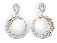 Elegant Crescent Crystal Birthstone Drop Earrings – 12 Birthstone Variants micro-pavé crystal PJC5678E