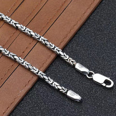 Sterling Silver Bone Chain Sulfur Oxidized Finish 16" 18" 20" 22" 24" 26"