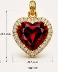 Sterling Silver Semi Mount Pendant Setting Heart HT 23.2x23.2x18 with White Topaz