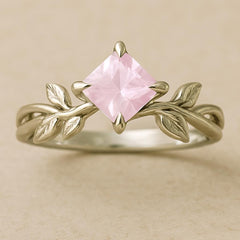 Sterling Silver Semi Mount Ring Setting Square Art Deco Floral Shank