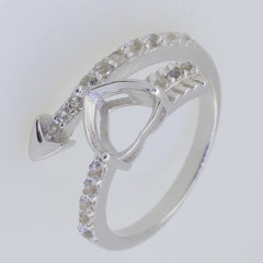 Sterling Silver Semi Mount Ring Setting Heart HT 8x8mm Bypass Ring Heart & Arrow