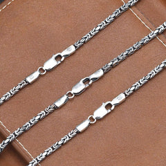 Sterling Silver Bone Chain Sulfur Oxidized Finish 16" 18" 20" 22" 24" 26"