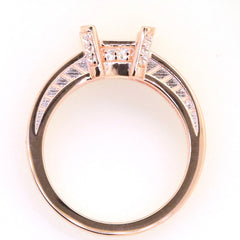 Art Deco Semi Mount Ring Setting OCT Emerald 10x8mm