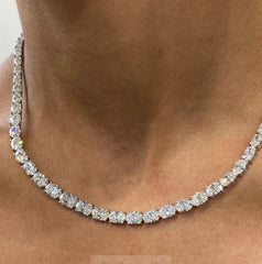 Custom Sterling Silver Semi Mount Necklace Setting Oval OV 5x3mm 21-Stones