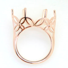 Art Deco Sterling Silver Semi Mount Ring Setting Marquise MQ 26x15mm