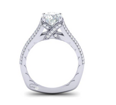 Sterling Silver Semi Mount Ring Setting Round RD 7.24 - 7.28 x 4.42 mm Split Shank Enagement Ring