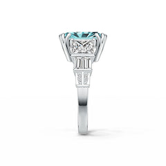 Sterling Silver Semi Mount Ring Setting Emerald OCT 12x10mm Multi Stone Design