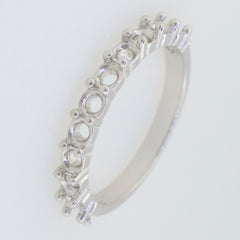 Custom Sterling Silver Semi Mount Ring Setting Round RD 3x3mm Half Enterity Ring