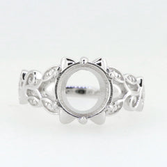 Custom Sterling Silver Semi Mount Ring Setting Round RD 12mm RD 5mm