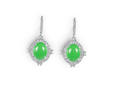 Elegant Oval Birthstone Drop Earrings – 12 Gemstone Variants, Premium Micro-Pavé PJC1634E